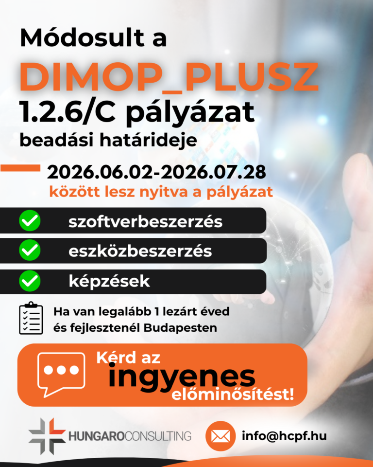 Változott a DIMOP_Plusz-1.2.6/C pályázat beadási határideje