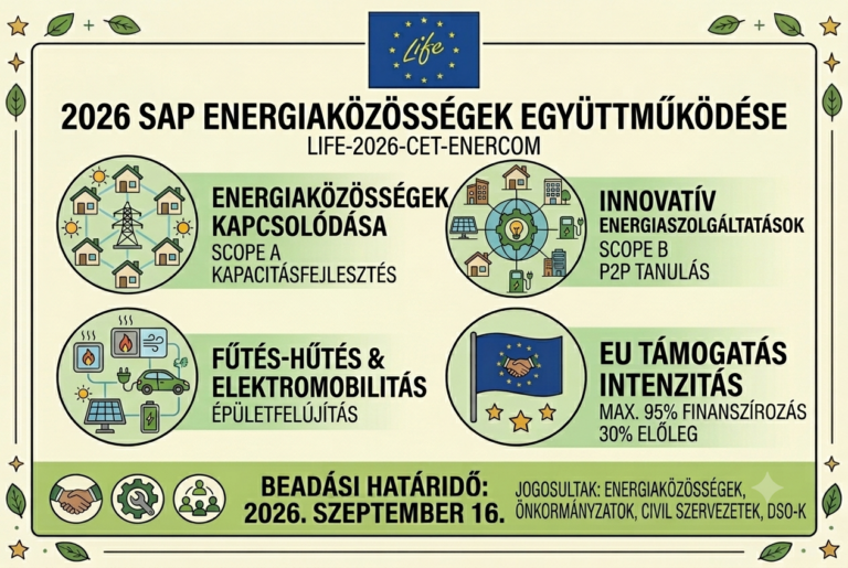 LIFE-2026-CET-ENERCOM pályázati összefoglaló